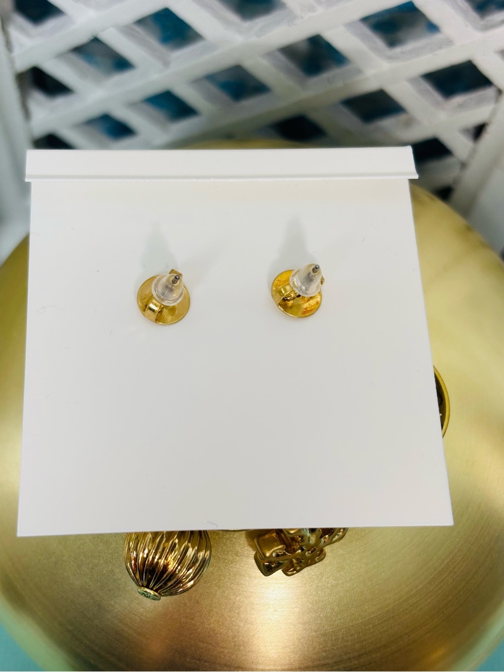 Tory Burch Green Enamel Snails Shaped Earrings with Gold Charms. New on card. - Picture 5 of 5